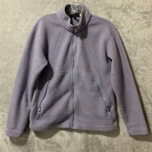 Patagonia Synchilla Fleece Jacket Lavender Zip Womens Med‎ USA Made Vtg Flaw